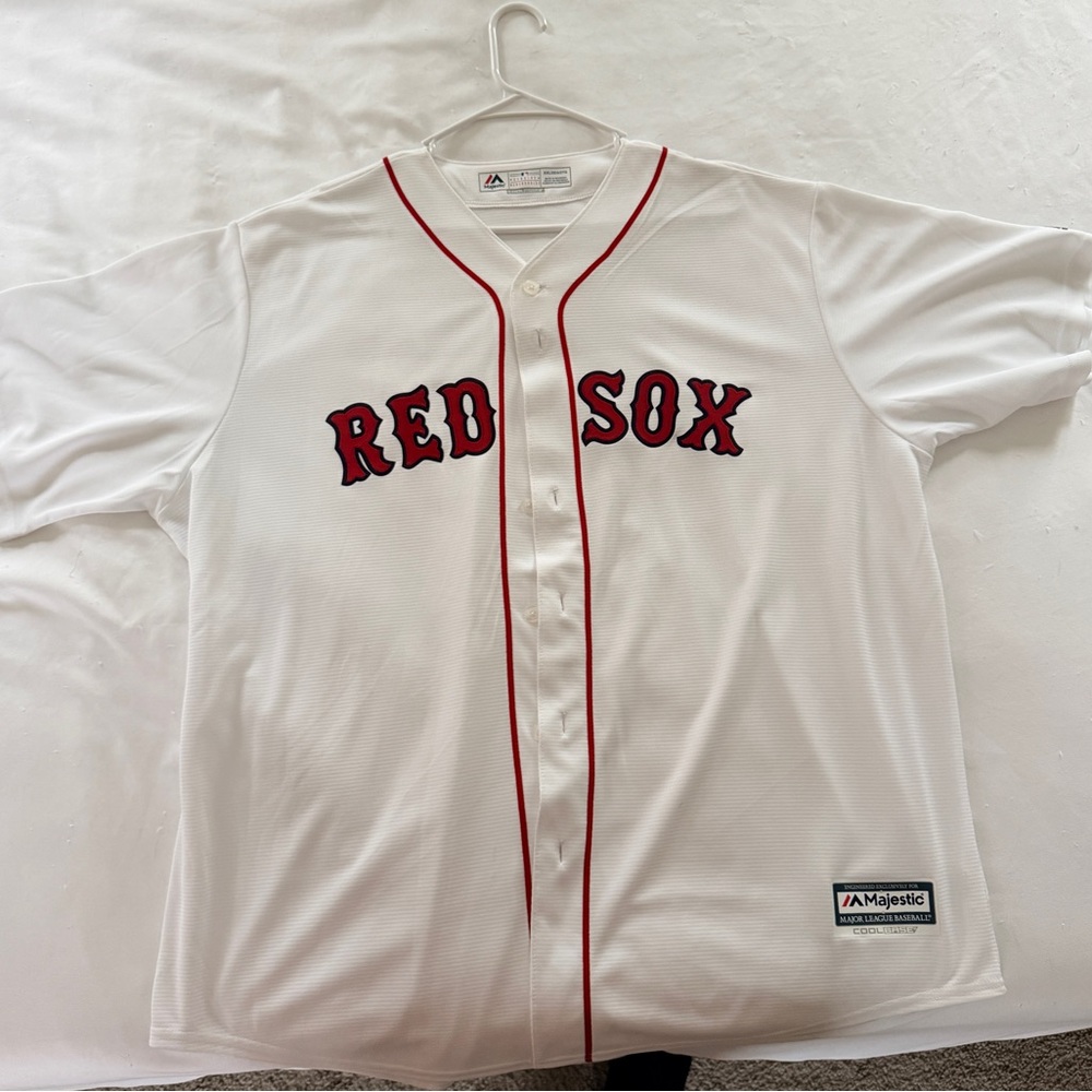 Majestic White Red Sox Baseball Jersey